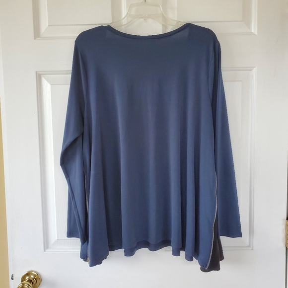 Philosophy/ Blue Top with Zippered Sides - Picture 7 of 7
